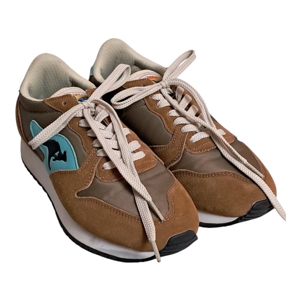KangaROOS Brown Turquoise Sneakers Size 7 Athleisure Sporty Activewear Casual
